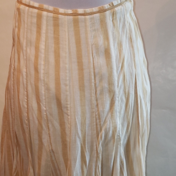 NWT Multiples Cotton Striped Flare Midi Skirt Sz 6 - Picture 2 of 7